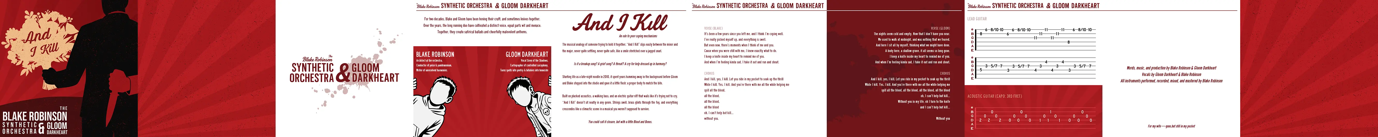 And I Kill Booklet